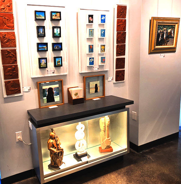 An assortment of small artworks at ARTclectic Gallery